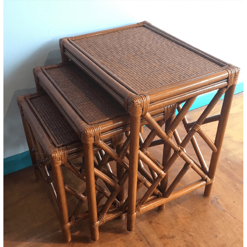 Rattan nesting tables discount